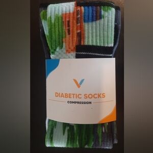 Viasox Diabetic Compression Socks Silent Night Medium Women's 5-9 Men's 6-8